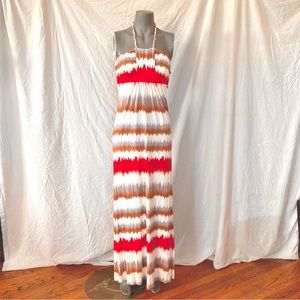 Multi-color Maxi Dress Halter Style, Neiman Marcus Size Small